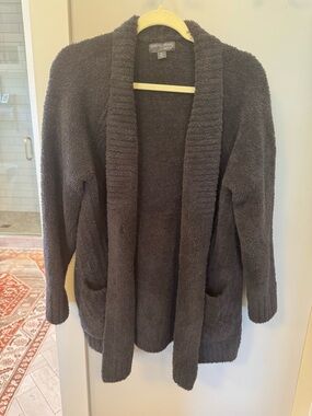 Barefoot Dreams Charcoal Cozy Open-Front Shawl Cardigan
